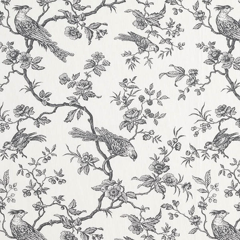 Cotton Cretonne birds – slate grey/offwhite,  image number 1