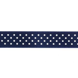 Polka Dots Ribbon - marine/white, 