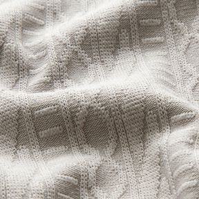 Jacquard Jersey decorated stripes cotton blend – silk grey, 