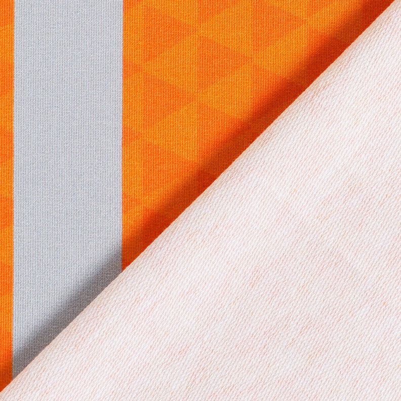 French Terry Border fabric construction worker outfit – light orange/silver grey, image number 4
