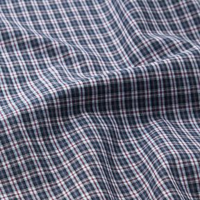 Shirt fabric double check – navy blue/burgundy, 
