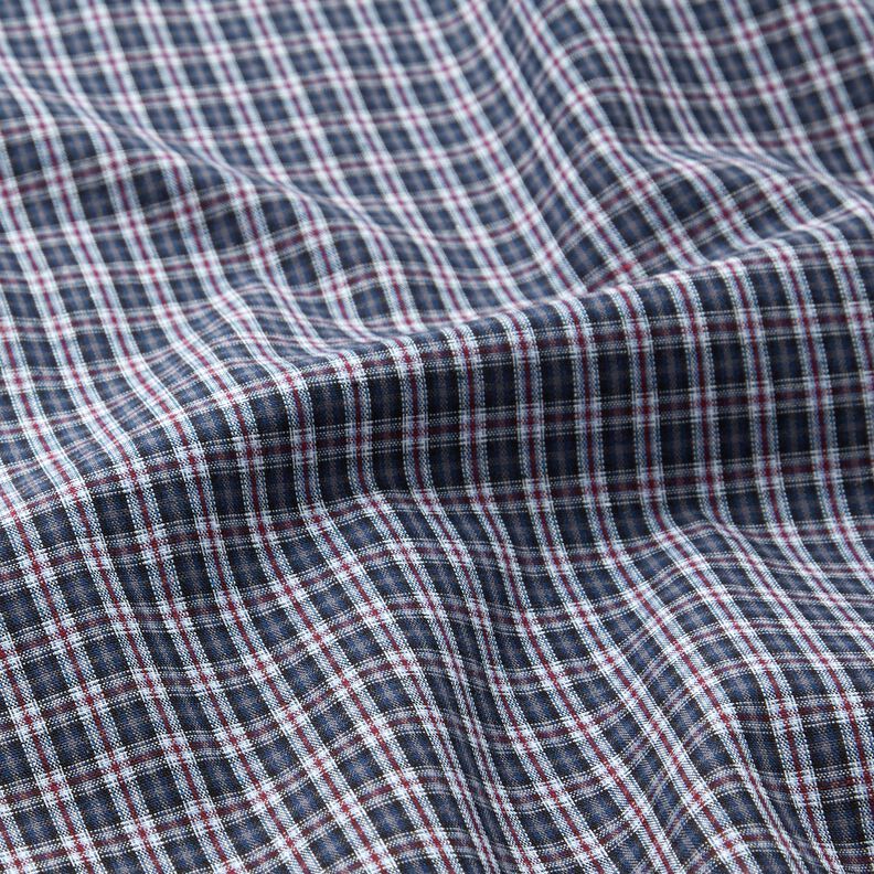 Shirt fabric double check – navy blue/burgundy,  image number 2