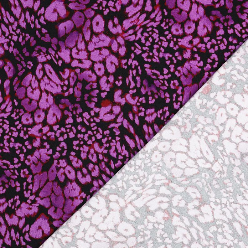 Stretch viscose digital leopard print – black/red lilac,  image number 4