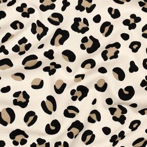 Brushed Sweatshirt Fabric Leopard Print | Poppy Fabrics – cream/anemone, 