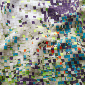 GOTS Cotton Jersey scattered mosaic | TCC x LOOKS by Wolfgang Joop – apple green/dark beige, 