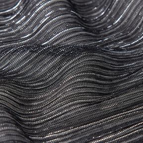 Transparent pleated glitter stripes – black, 