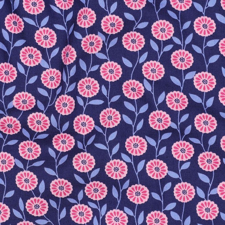 Cotton Poplin summer flowers| Poppy Fabrics – pink/indigo,  image number 2
