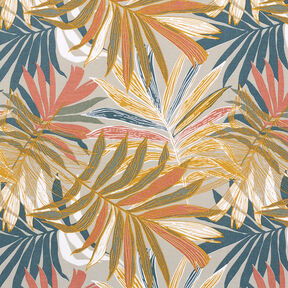 Decor Fabric Canvas Jungle Leaves 280 cm – light taupe/copper, 
