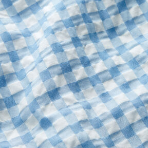 Large gingham check seersucker – white/light blue, 