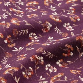 Cotton Cretonne delicate flowers – grape, 