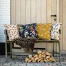 Decor Fabric Half Panama dandelions – natural/curry yellow,  thumbnail number 6