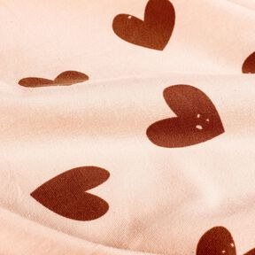 Cotton Jersey big hearts – rosé/dark dusky pink, 