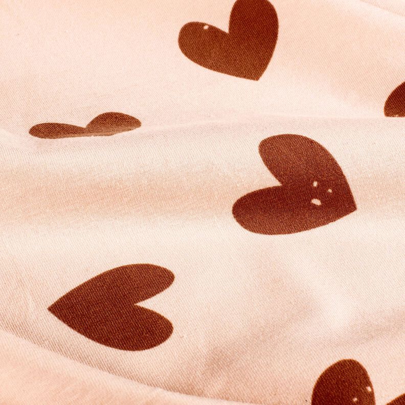 Cotton Jersey big hearts – rosé/dark dusky pink,  image number 2