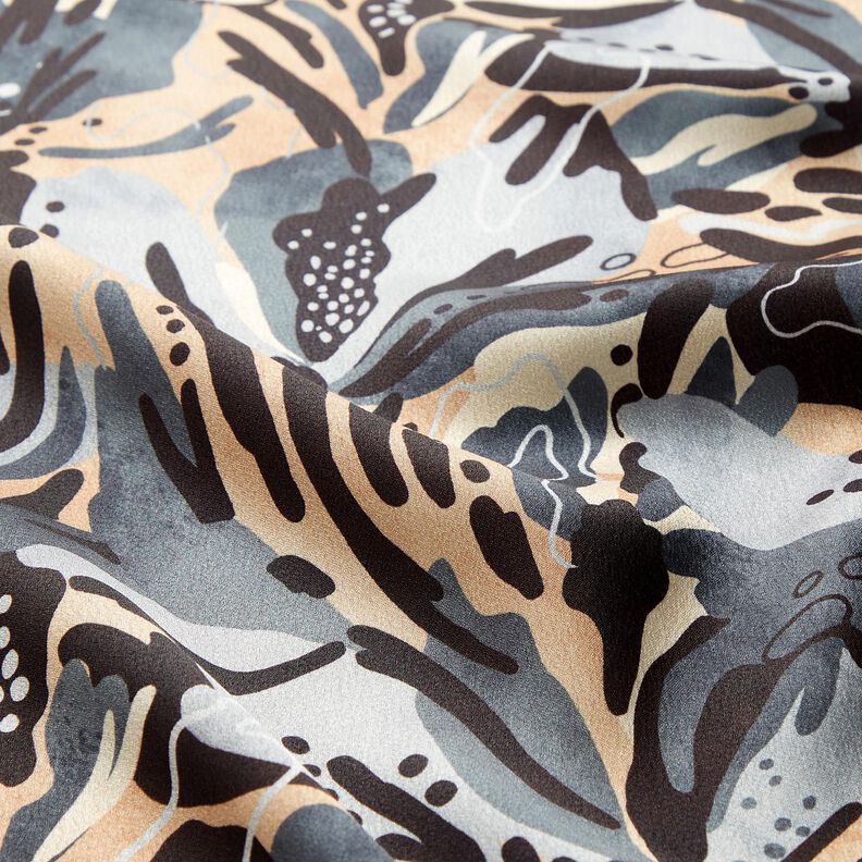 Satin crepe sea flowers – slate grey/beige,  image number 2