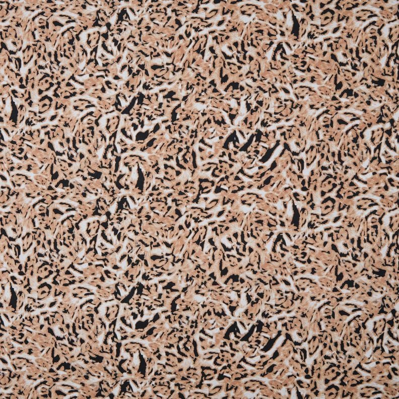 Viscose Jersey abstract leopard print – light brown/black,  image number 1