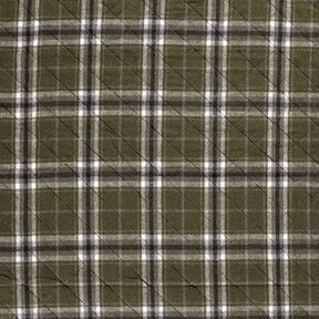 Quilted Fabric checked – dark olive/stone grey, 