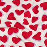 Brushed Sweatshirt Fabric hearts | Poppy Fabrics – natural/red,  thumbnail number 2