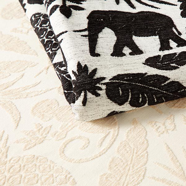 Chenille Jacquard Baroque Jungle – black/offwhite,  image number 5