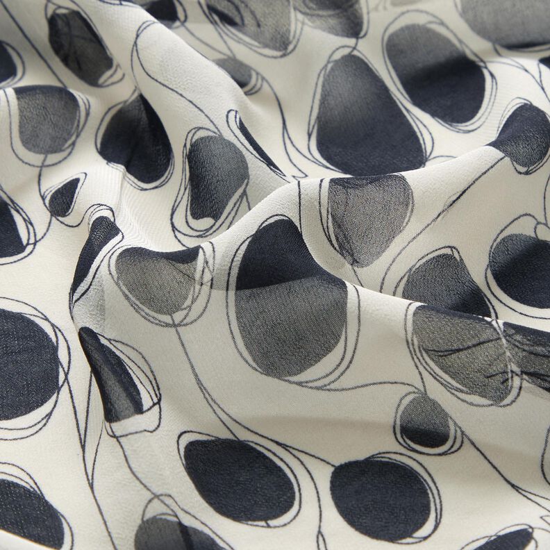 Chiffon abstract circles – white/black,  image number 2