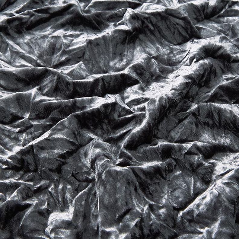 Crushed stretch velvet – antique silver,  image number 2