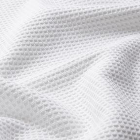 Towelling Fabric/Waffle Piqué Plain – white, 