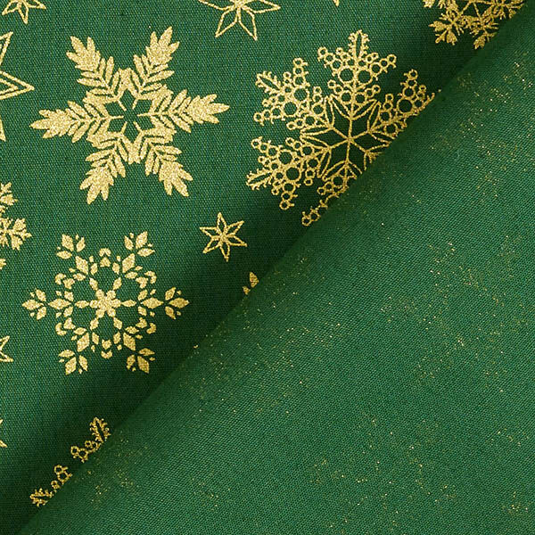 Cotton Poplin Snow Crystals – green/gold,  image number 4