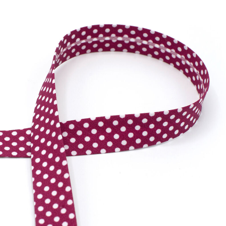 Bias binding Dots [18 mm] – burgundy,  image number 1