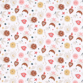 Cotton Poplin mystical world – white, 