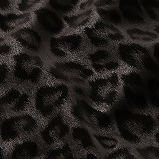 leopard print pattern softshell fabric – black, 