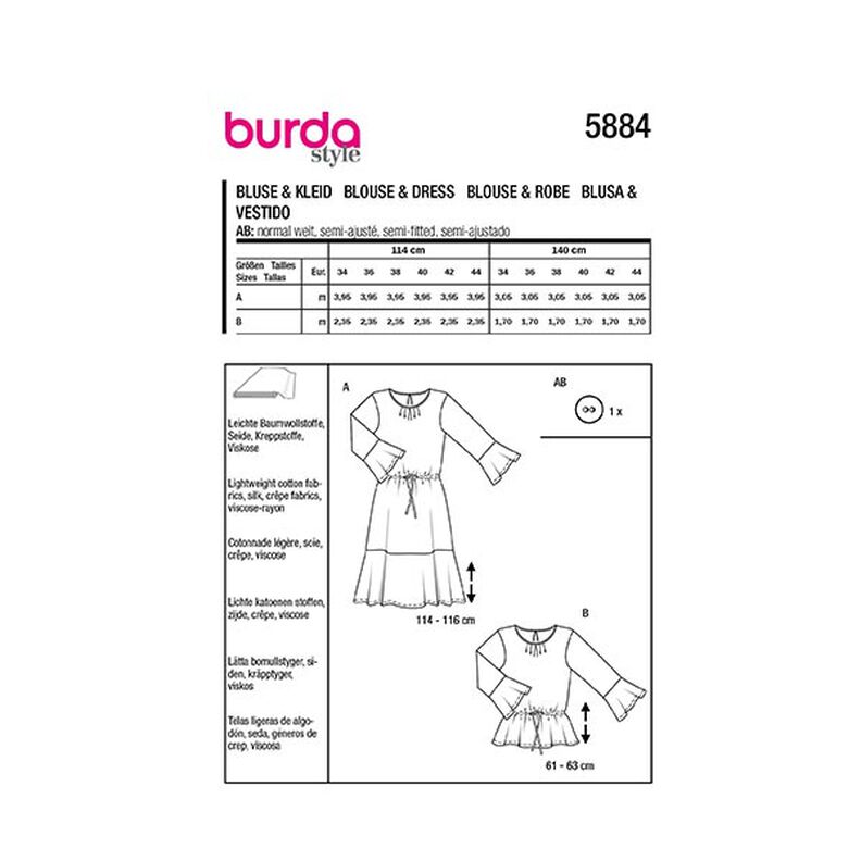 Blouse / Dress | Burda 5884 | 34-44,  image number 9