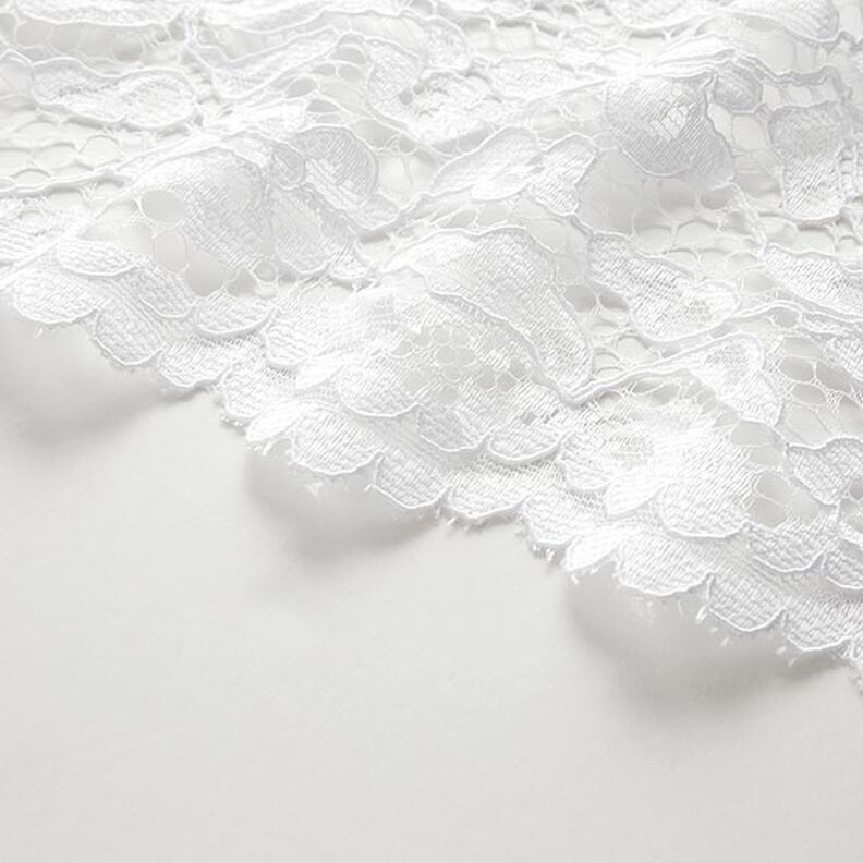 Lace with double-sided floral scalloped edge – white,  image number 6