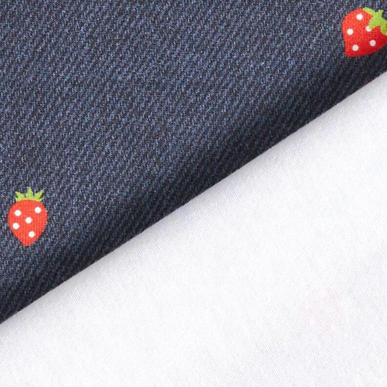 Cotton Jersey Jeans look strawberries Digital Print – blue grey/fire red,  image number 4