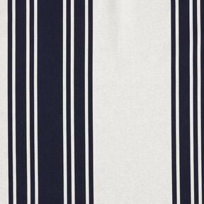 Decor Fabric Panama Block Stripes – blue-black/misty grey, 
