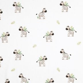 GOTS Cotton Jersey Zebras in the steppe Digital Print | Poppy Fabrics – white/black, 