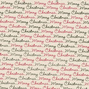 Cotton Cretonne Merry Christmas – natural/carmine, 