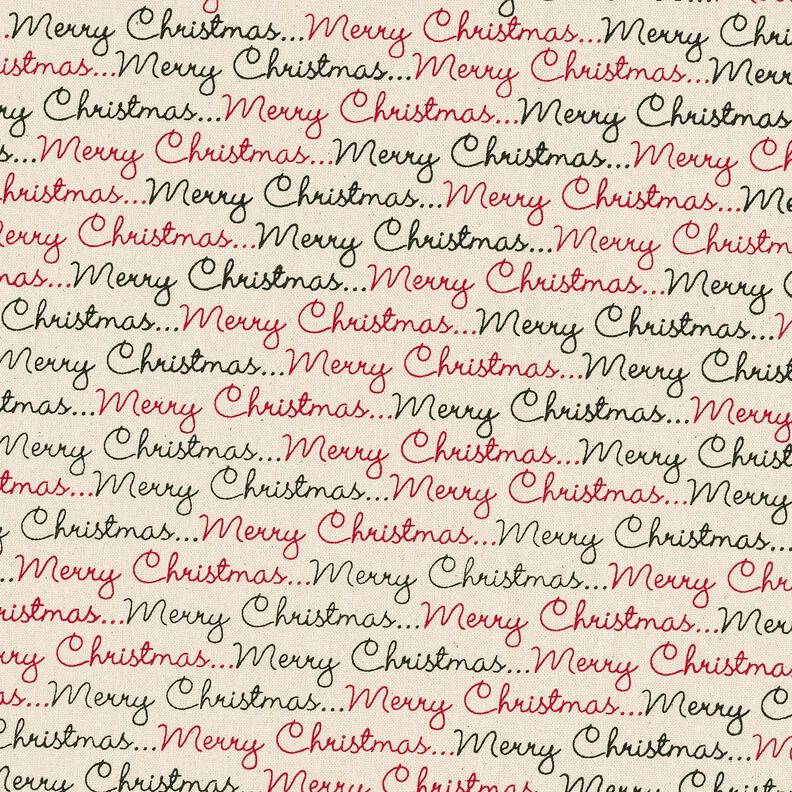 Cotton Cretonne Merry Christmas – natural/carmine, image number 1