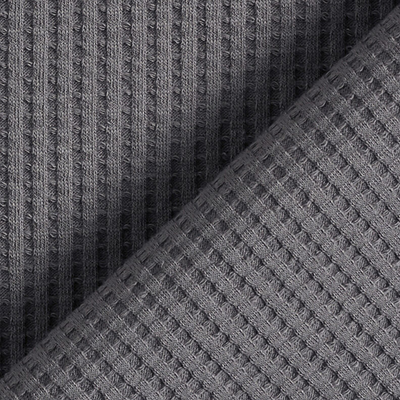 Cotton waffle jersey Plain – grey,  image number 3