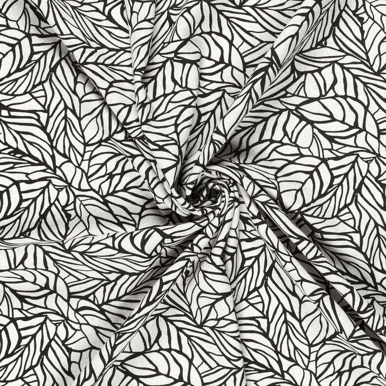 Viscose Linen Blend foliage – offwhite/black,  image number 3