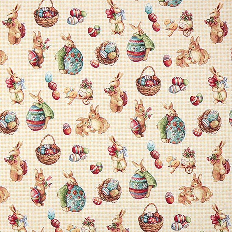 Decor Fabric Tapestry Fabric Cute Bunnies – light yellow,  image number 1