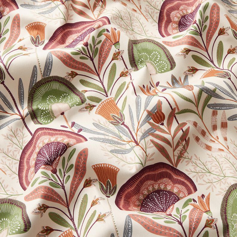 Decor Fabric Cotton Twill floral – offwhite/pine,  image number 2