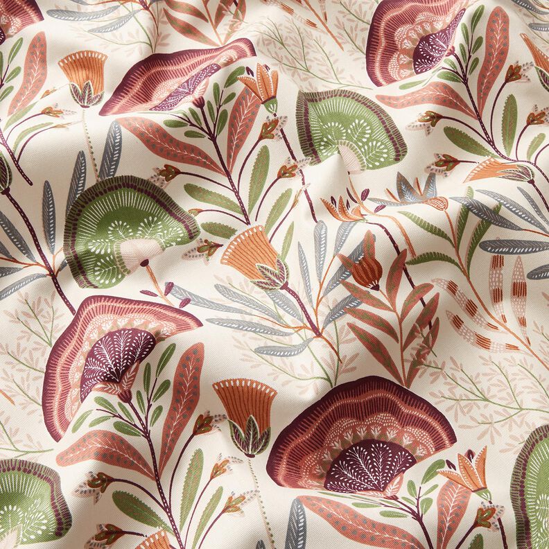 Decor Fabric Cotton Twill floral – offwhite/pine, image number 2