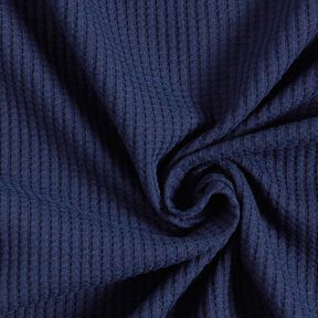 Cotton waffle jersey Plain – navy blue, 
