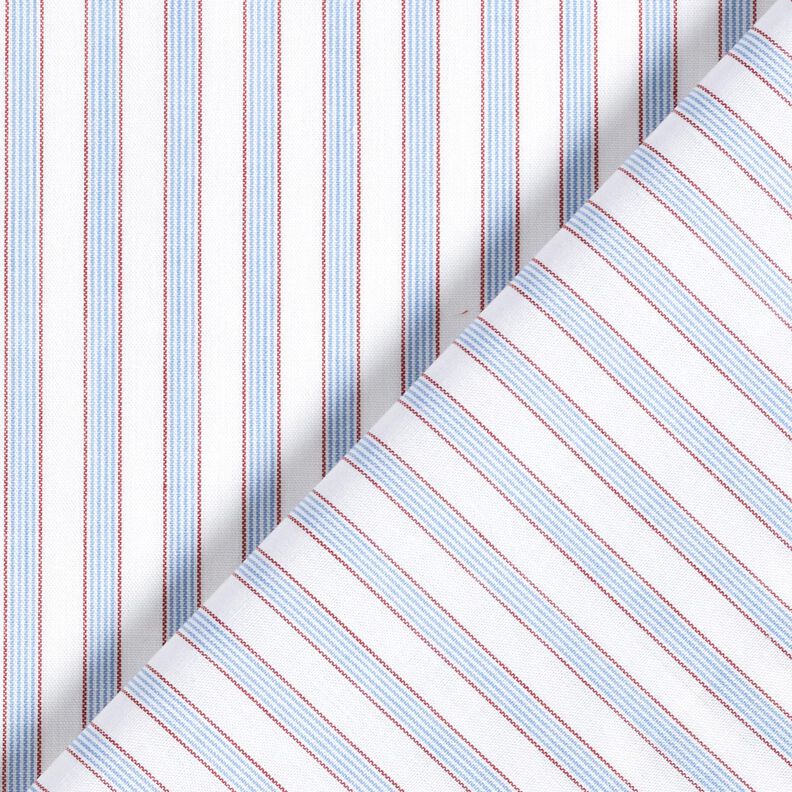 Bi-colour stripes cotton fabric – white/light blue,  image number 4