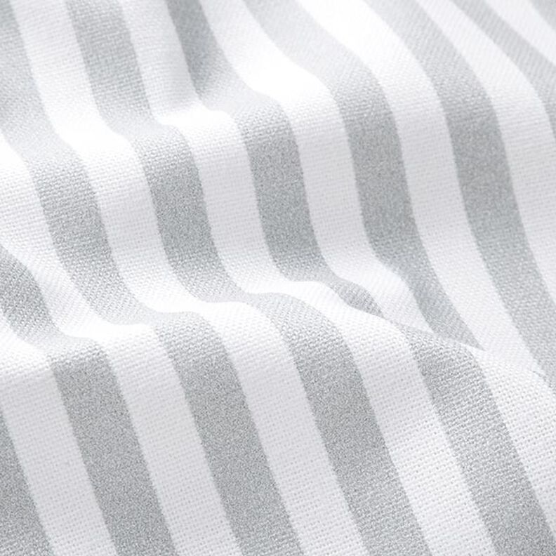 Decor Fabric Half Panama Vertical stripes – light grey/white,  image number 2