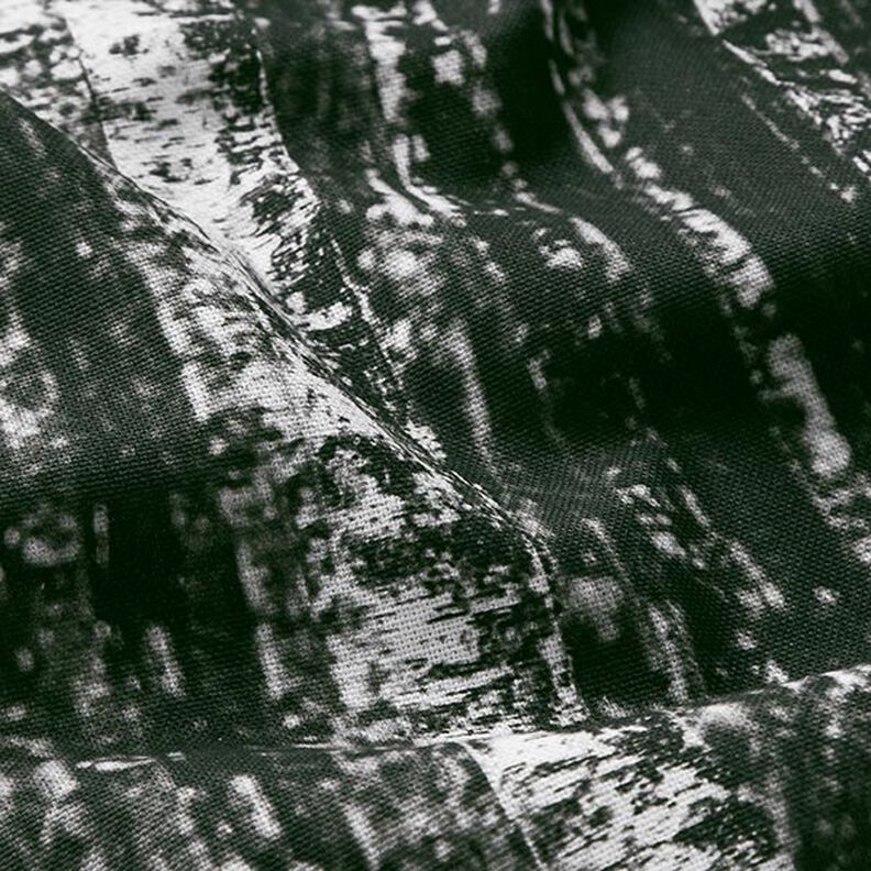 Decor Fabric Half Panama birch forest – black/white,  image number 2