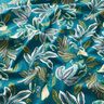 Decor Fabric Panama intertwined leaves – petrol/mustard,  thumbnail number 2