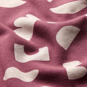 Alpine Fleece Abstract shapes  – grape/natural, 