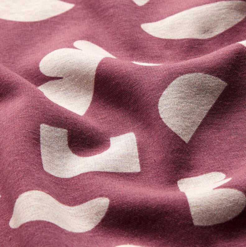 Alpine Fleece Abstract shapes  – grape/natural,  image number 2