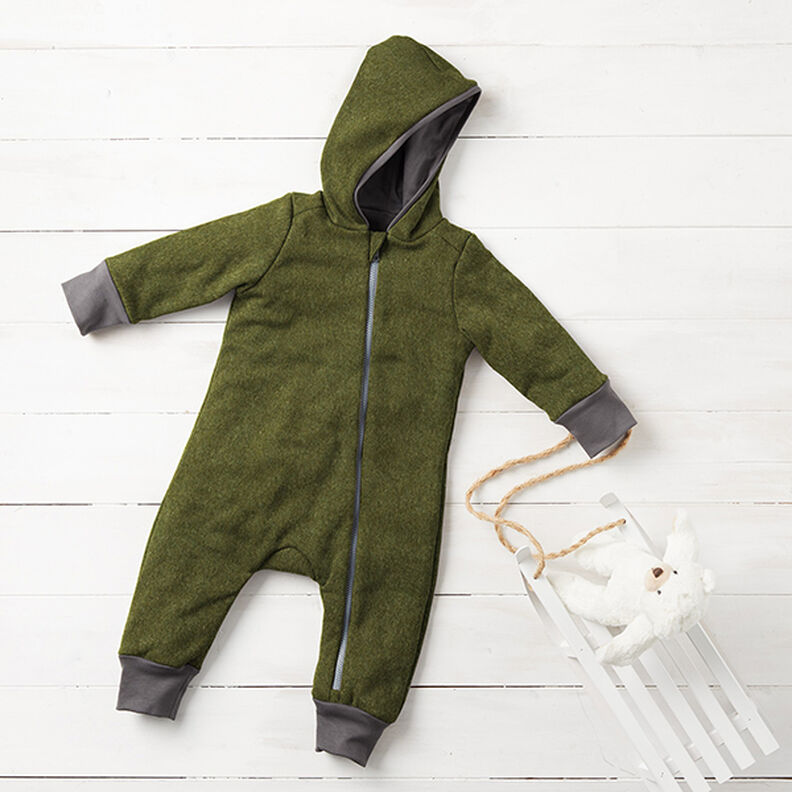 Fulled woollen loden Mottled – olive,  image number 8