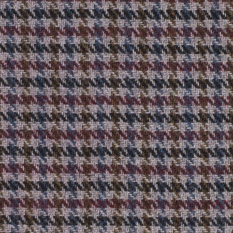 Coat Fabric Wool Blend small houndstooth – merlot/silver, image number 1